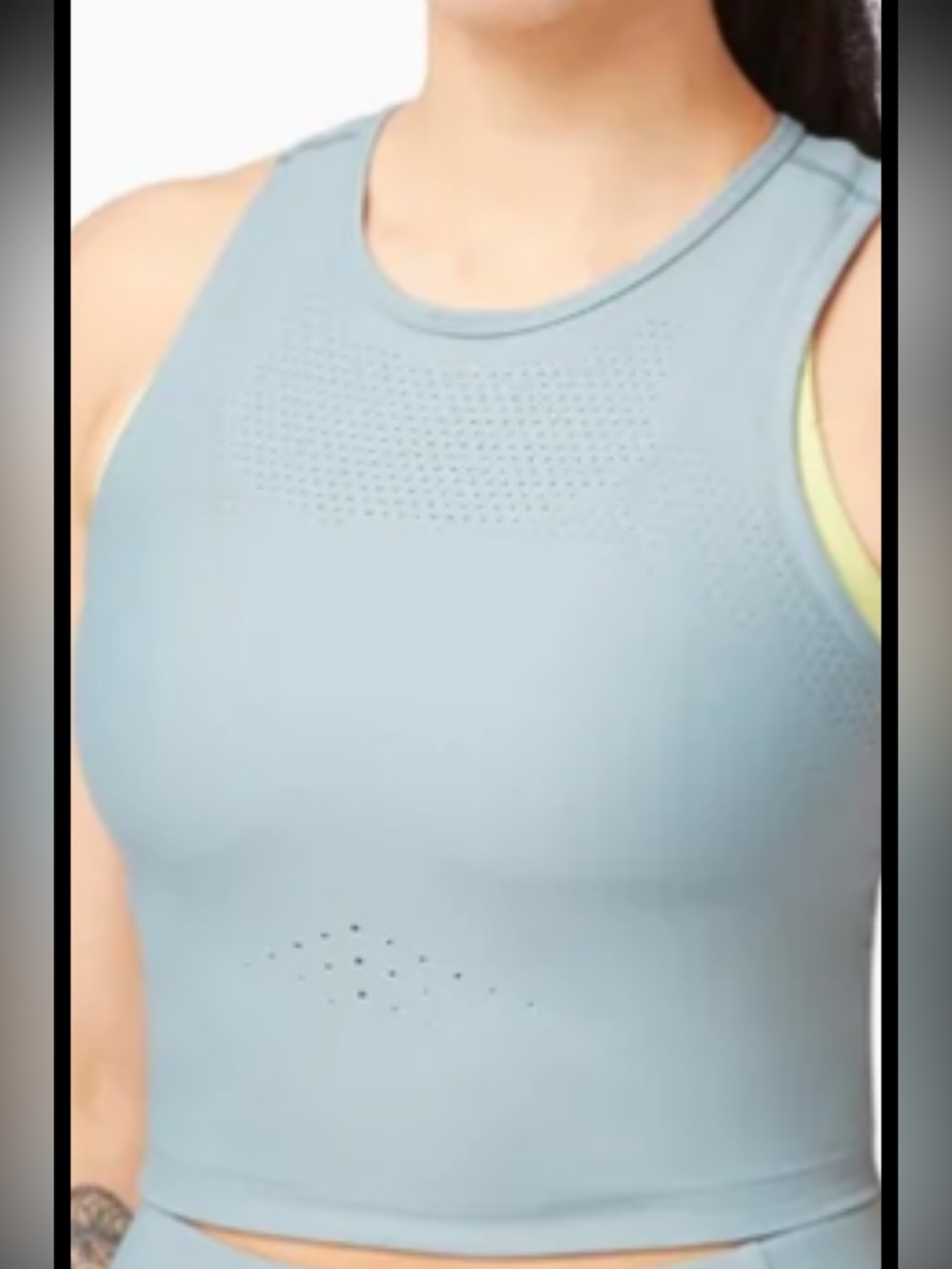 New! Lululemon Sz 4, Blue cast Zoned in tank top.